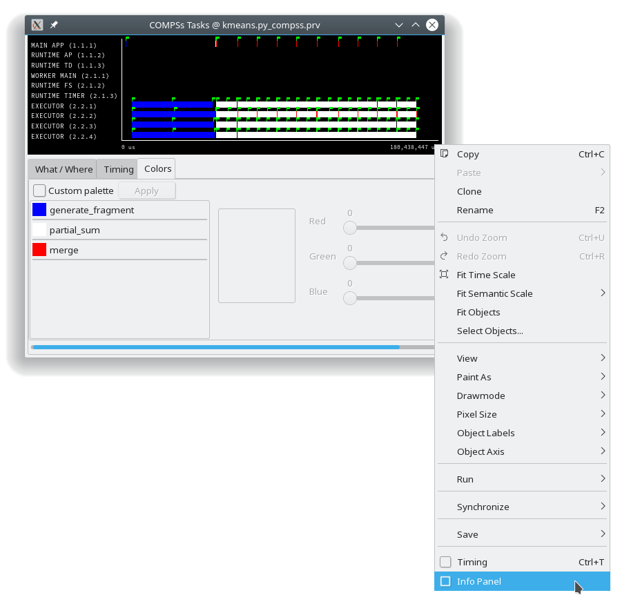 Paraver view adjustment: Show info panel