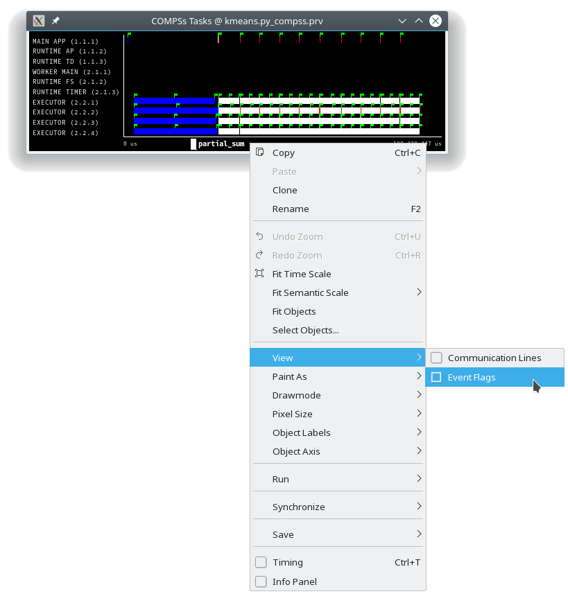Paraver view adjustment: View Event Flags