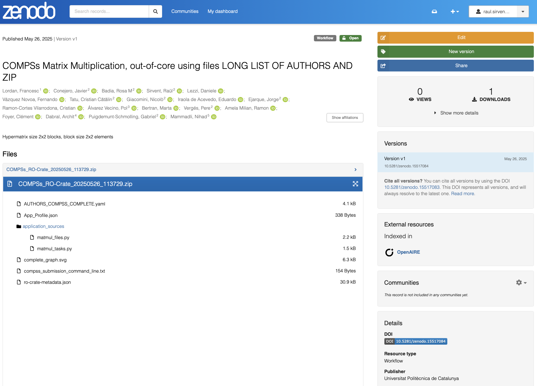 Zenodo published